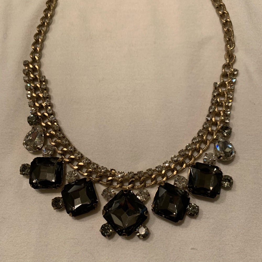 Smokey grey Gemstone costume necklace